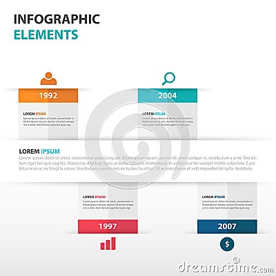 Abstract business timeline Infographics elements, presentation template flat design vector illustration for web design Vector Illustration
