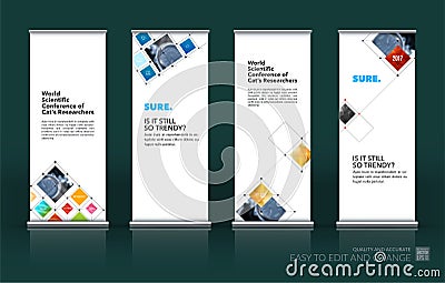 Abstract business vector set of modern roll Up Banner stand desi Vector Illustration