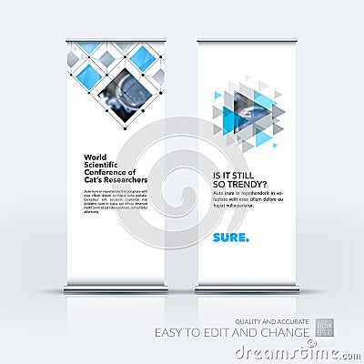 Abstract business vector set of modern roll Up Banner stand desi Vector Illustration