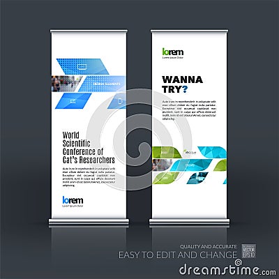 Abstract business vector set of modern roll Up Banner stand desi Vector Illustration