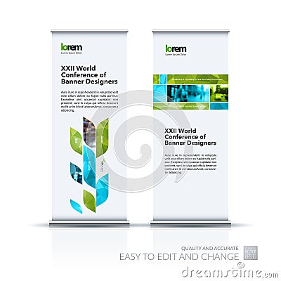 Abstract business vector set of modern roll Up Banner stand desi Vector Illustration