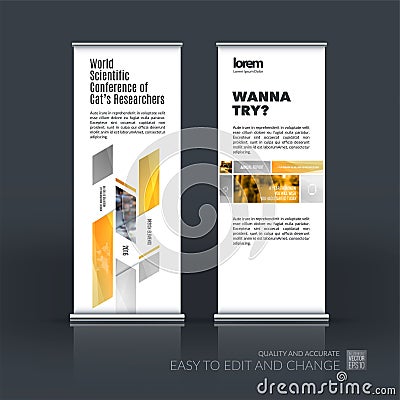 Abstract business vector set of modern roll Up Banner stand desi Vector Illustration