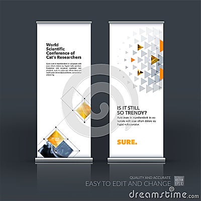 Abstract business vector set of modern roll Up Banner stand desi Vector Illustration