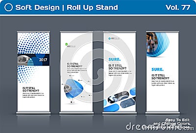 Abstract business vector set of modern roll Up Banner stand design template Vector Illustration