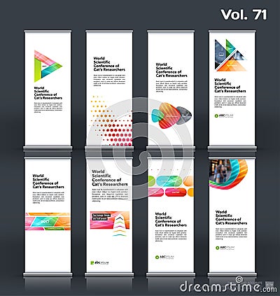 Abstract business vector set of modern roll Up Banner stand design Vector Illustration