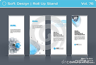 Abstract business vector set of modern roll Up Banner stand design template Vector Illustration