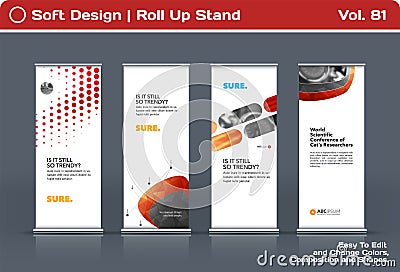 Abstract business vector set of modern roll Up Banner stand design template Vector Illustration