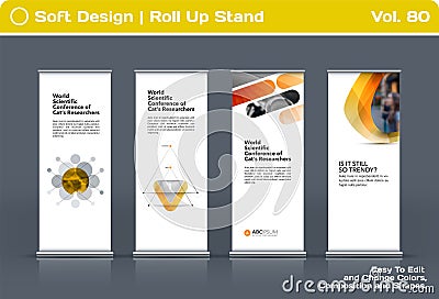 Abstract business vector set of modern roll Up Banner stand design template Vector Illustration