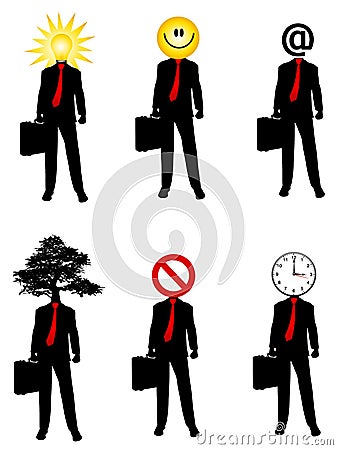 Abstract Businessman Concepts Cartoon Illustration