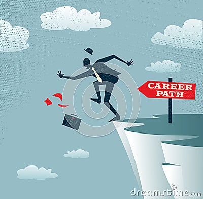 Abstract Businessmans career takes Vector Illustration