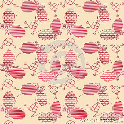 Abstract butterfly decorative batik seamless pattern Vector Illustration