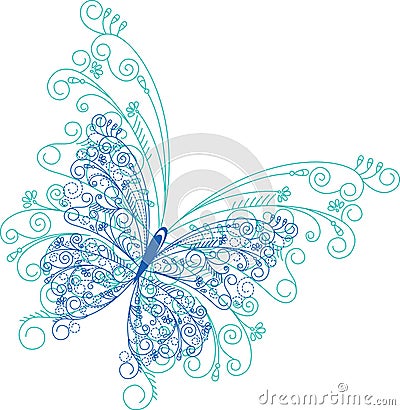 Abstract butterfly floral background Vector Illustration