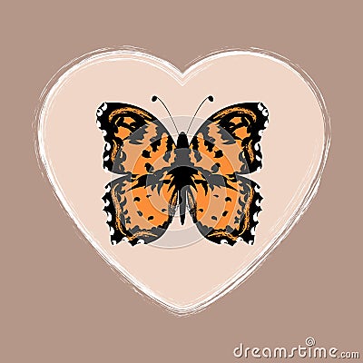 Abstract butterfly on romantic background Vector Illustration