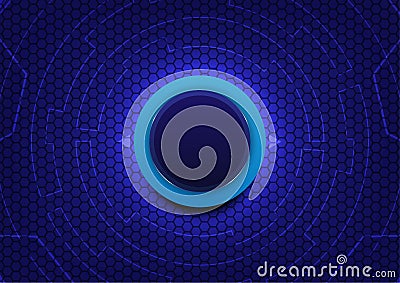 Abstract button and technology.Futuristic dashboard tech circle background Vector Illustration