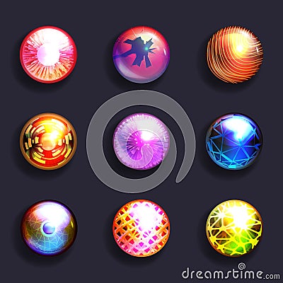 Abstract buttons crystal balls lines grid explosion cross design vector illustration Vector Illustration