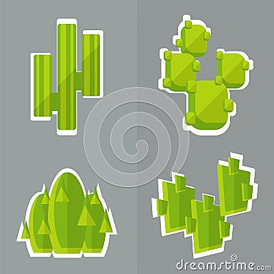 Abstract cactus flat style. Vector Illustration