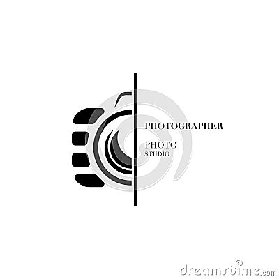 Abstract camera logo vector design template for professional pho Vector Illustration