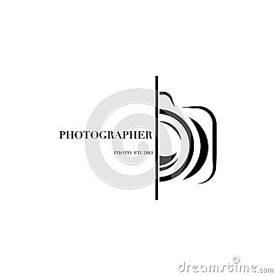 Abstract camera logo vector design template for professional pho Vector Illustration