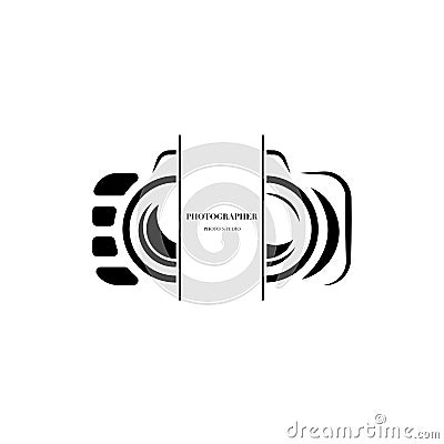 Abstract camera logo vector design template for professional pho Vector Illustration