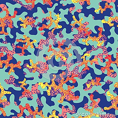 Abstract camouflage, fashion seamless pattern background. Cool camouflage military texture .Nature,floral illustration. . Vector Vector Illustration