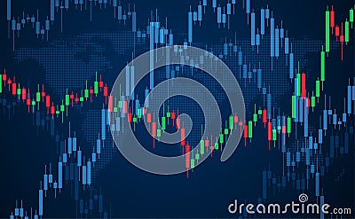 Abstract candlestick financial charts background Vector Illustration