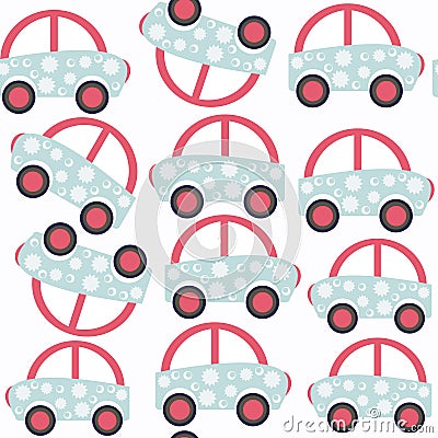 Abstract car child seamless pattern. It is located in swatch men Vector Illustration