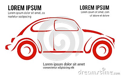 Car design concept automotive vector logo design template on white background, illustration Cartoon Illustration