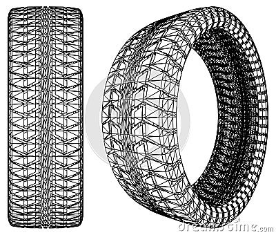 Abstract Car Wheel Tire Vector 10 Vector Illustration
