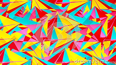 Abstract card with colorful chaotic triangles, polygons. Infinity triangular messy geometric poster. Vector Illustration