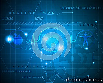 Abstract cardiogram Vector Illustration