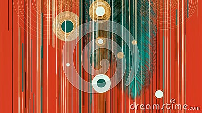 Abstract carnival feathers with linear and circular patterns Stock Photo