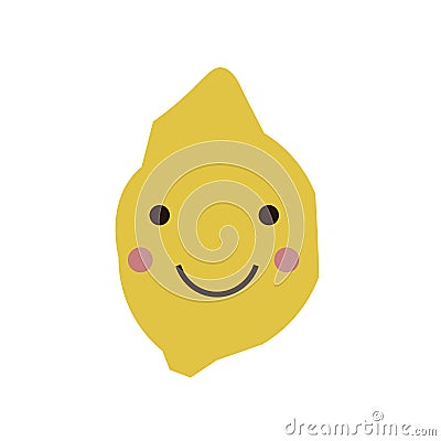 Abstract cartoon lemon. Funny character. Collage scandinavian style. Isolated vector Vector Illustration