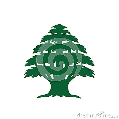 Lebanese cedar symbolizes powerful and beautiful. Vector Illustration