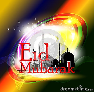 Abstract celebration card Eid Mubarak Vector Illustration