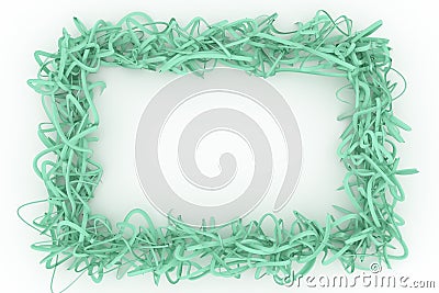 Abstract CGI composition, string backdrop virtual paper frame. Wallpaper for graphic design. 3D render. Stock Photo