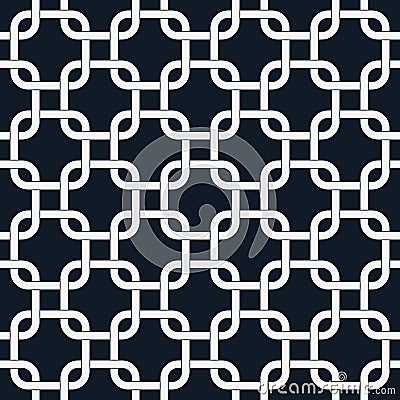 Abstract chain seamless pattern, Loop or ring rectangle Interlocking pattern background, Retro pattern, Vector Stock Photo