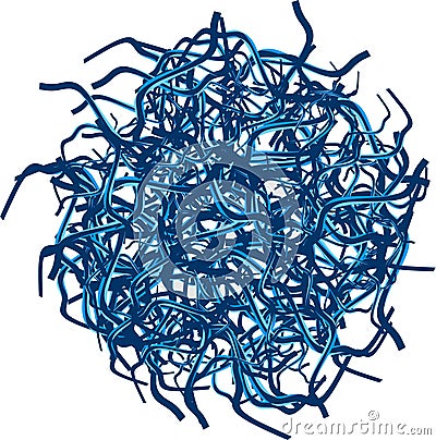 Abstract chaotic hairy shape Vector Illustration