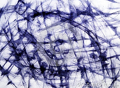 Abstract chaotic interweaving of web threads in the wind Stock Photo