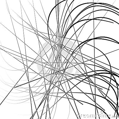 Abstract chaotic lines pattern. Vector Illustration