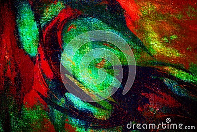 Abstract chaotic painting by oil on canvas, illustration, backg Cartoon Illustration