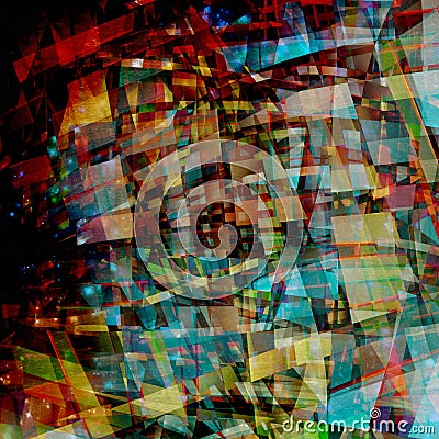 Abstract chaotic pattern with colorful curved lines Stock Photo