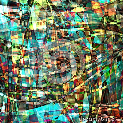 Abstract chaotic pattern with colorful translucent lines Stock Photo