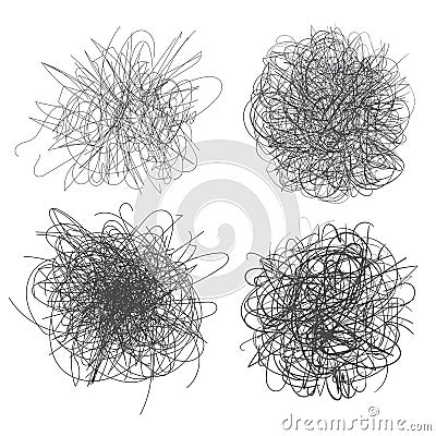 Abstract chaotic round sketch for your design Vector Illustration