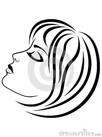 Abstract charming girl with sensual face Vector Illustration