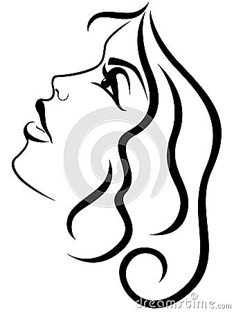 Abstract charming lady with sensual face Vector Illustration