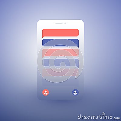 Abstract Chat App Design Concept Vector Illustration