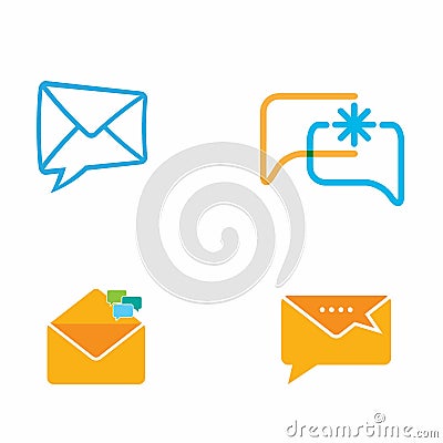 Abstract chat logo design template set Stock Photo