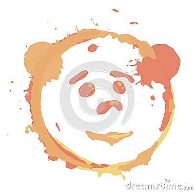 Abstract cheerful bear made of paint splatter. Careless blots and dots on light background. Careless child drawing. Vector Vector Illustration