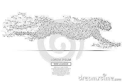 Abstract cheetah polygonal gray Vector Illustration