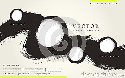 Abstract Chinese calligraphy style business poster Vector Illustration
